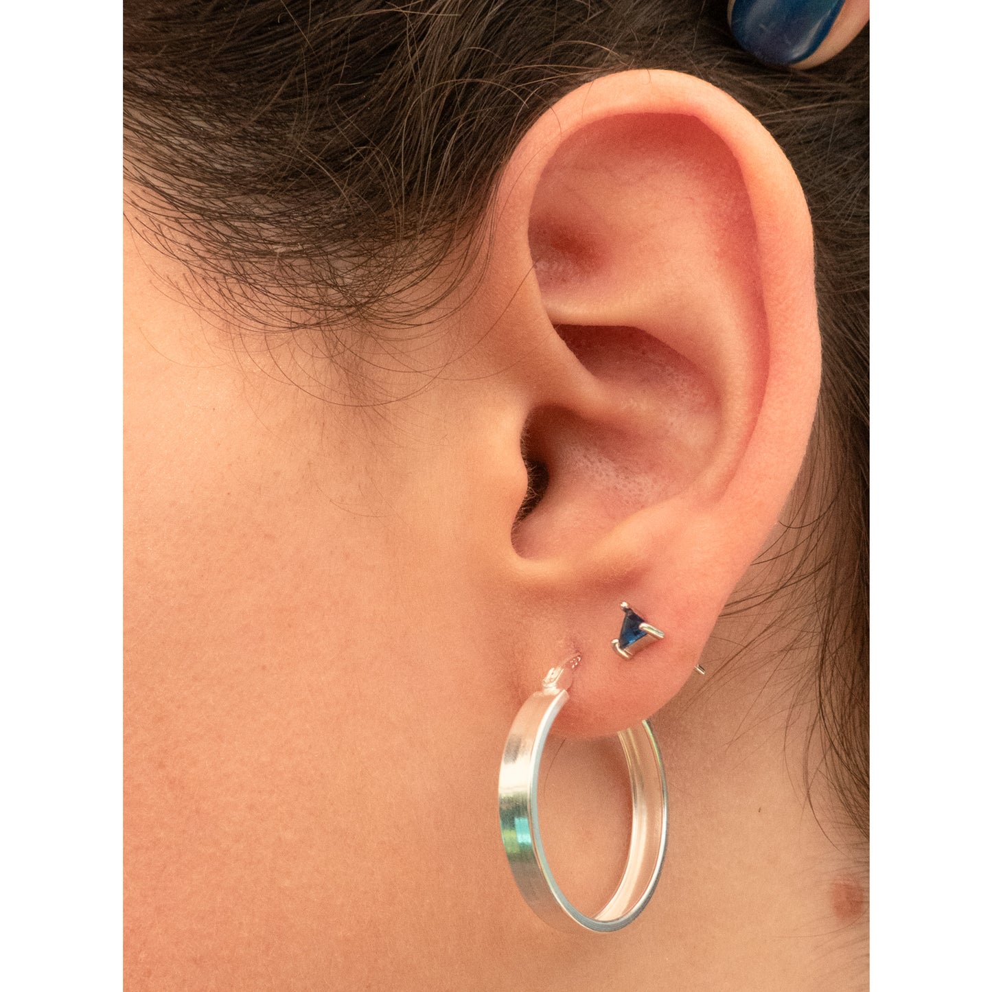 Argollas Planas Silver 25mm
