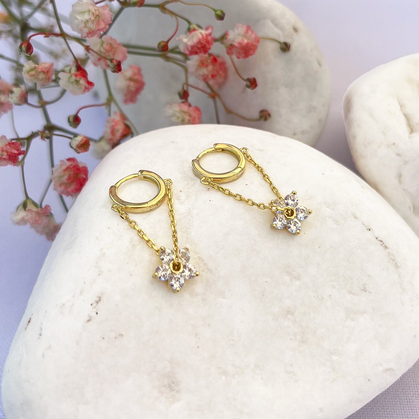 Argollas Cadenita y Flor