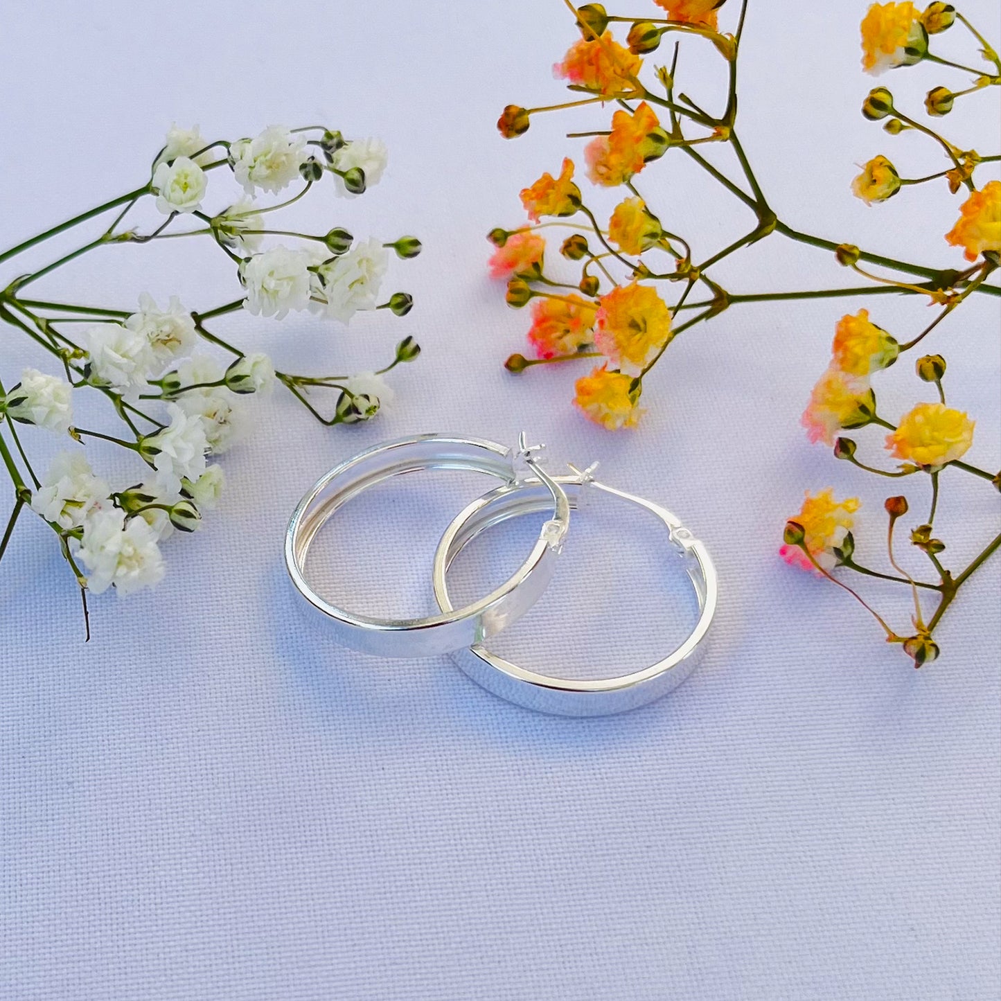 Argollas Planas Silver 25mm