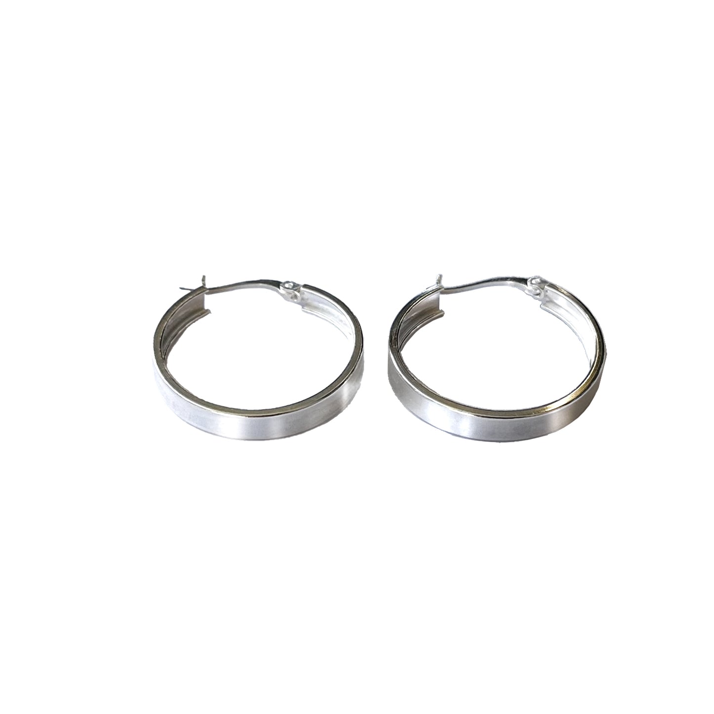 Argollas Planas Silver 25mm