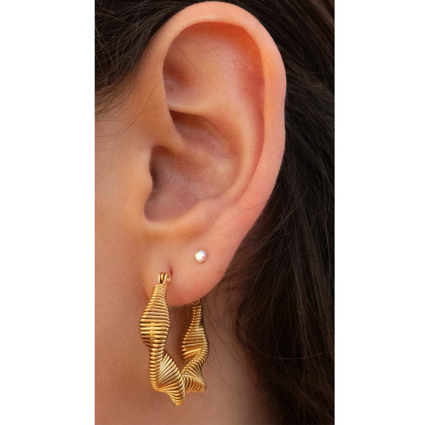 Argollas Enroscada Gold