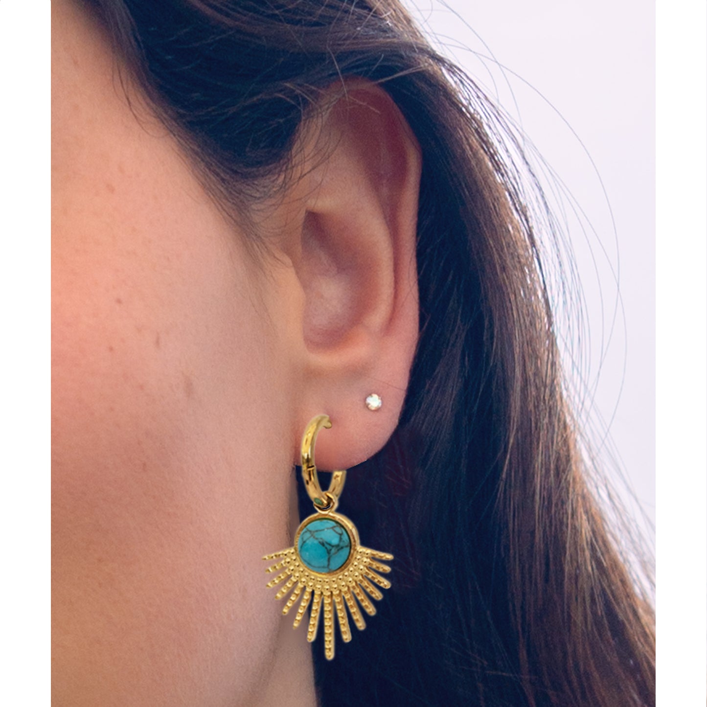 Argollas Rayo Turquesa