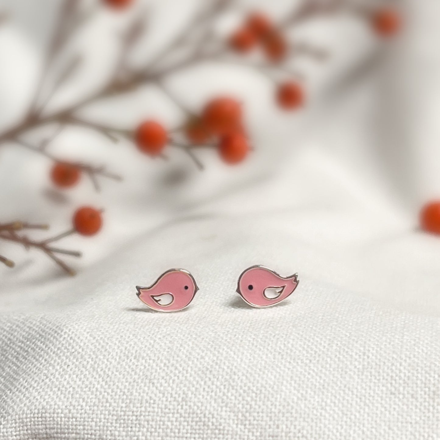 Aros Pajaritos Rosados