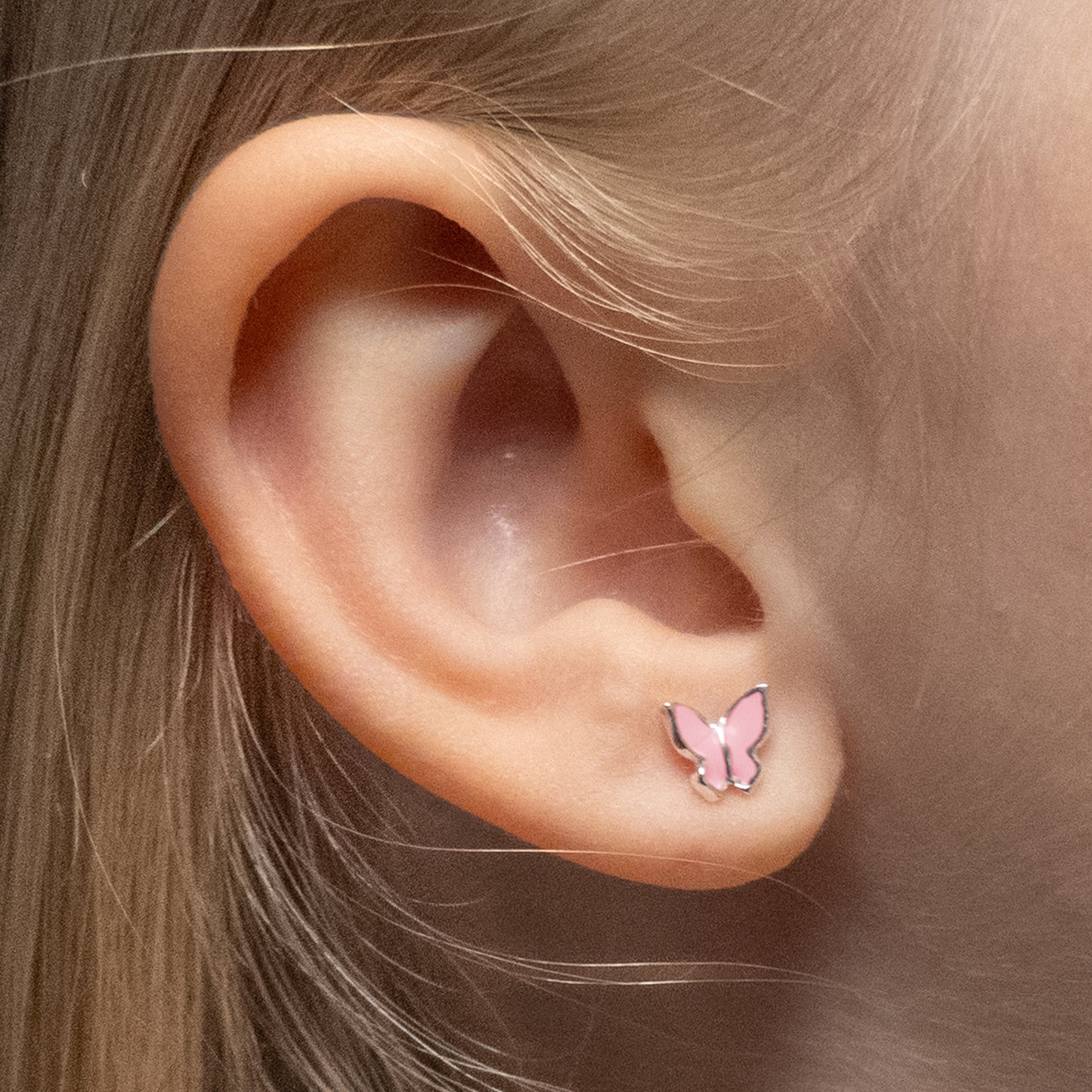 Aros Maripositas Rosadas