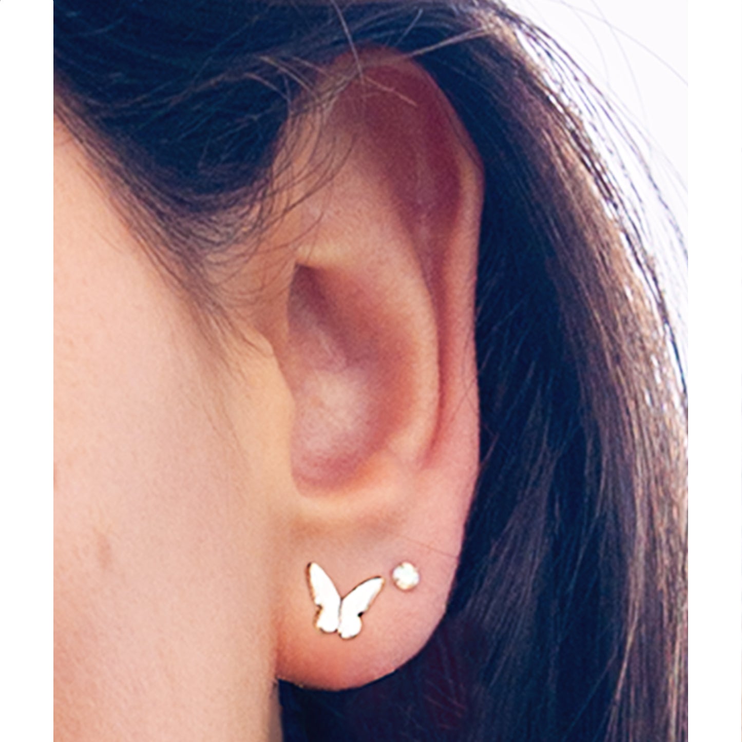 Aros Maripositas Blancas