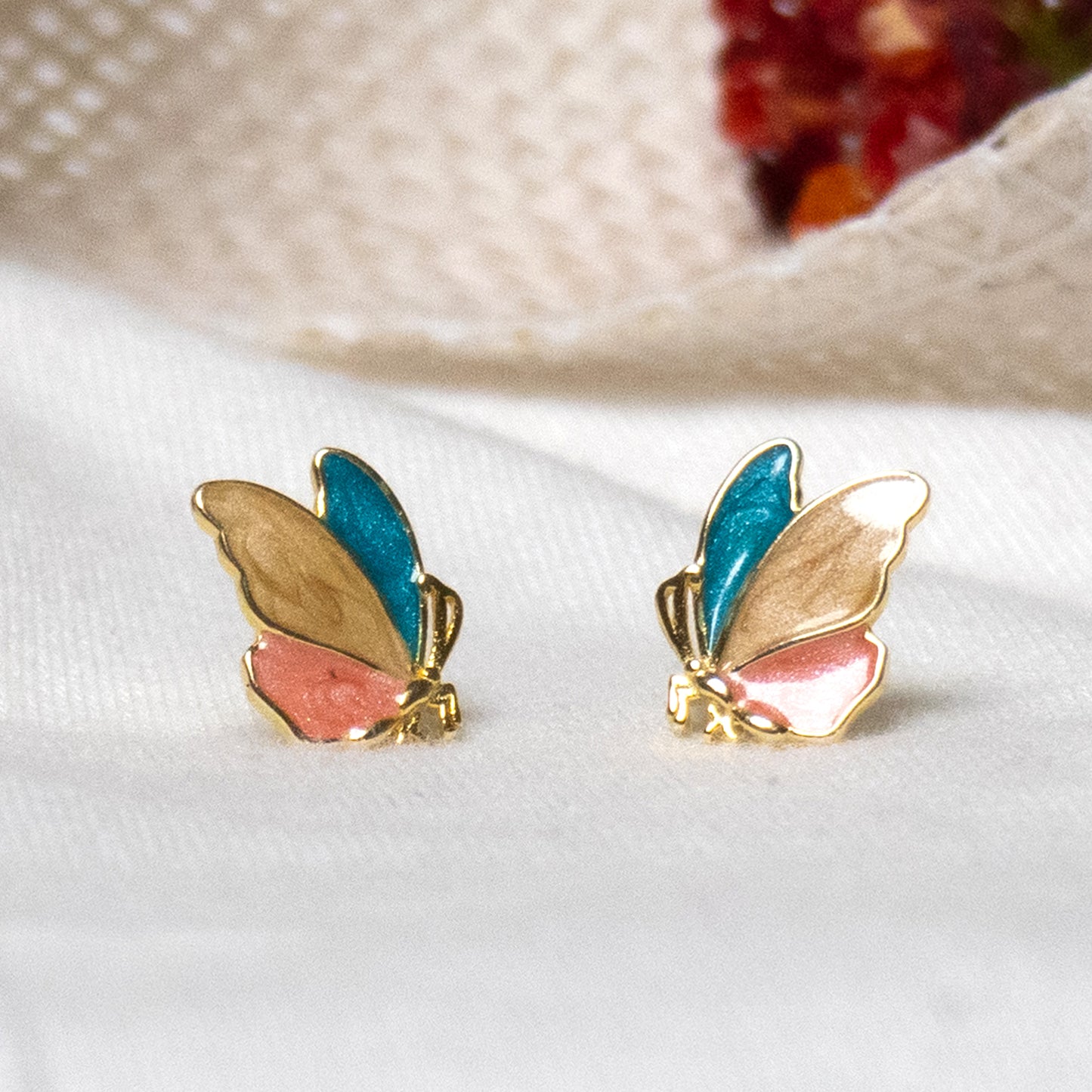 Aros Mariposa Multicolor