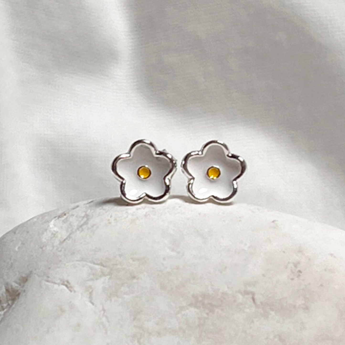 Aros Florcita Blanca