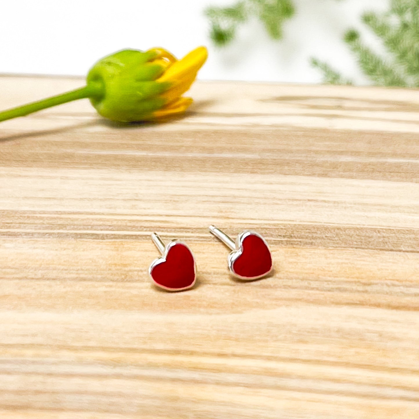 Aros Corazón Mini Rojos