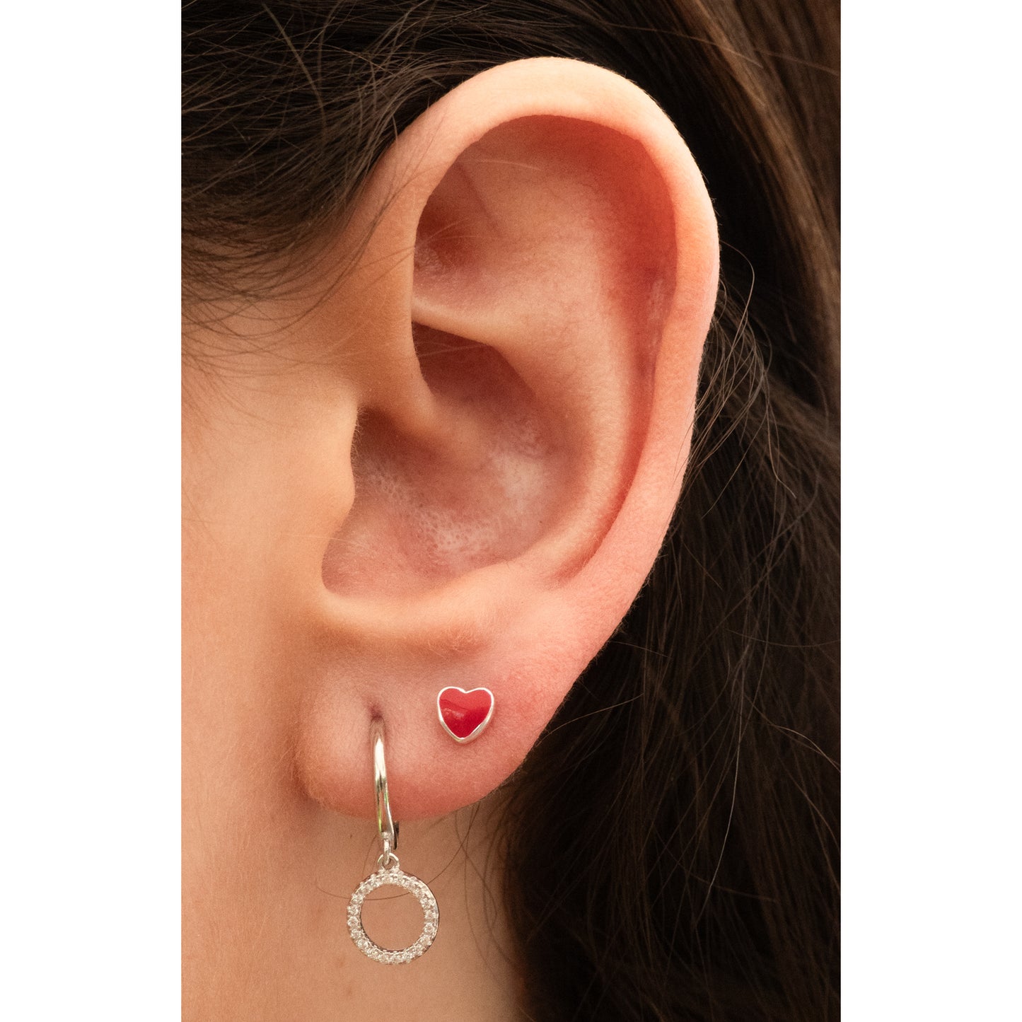 Aros Corazón Mini Rojos