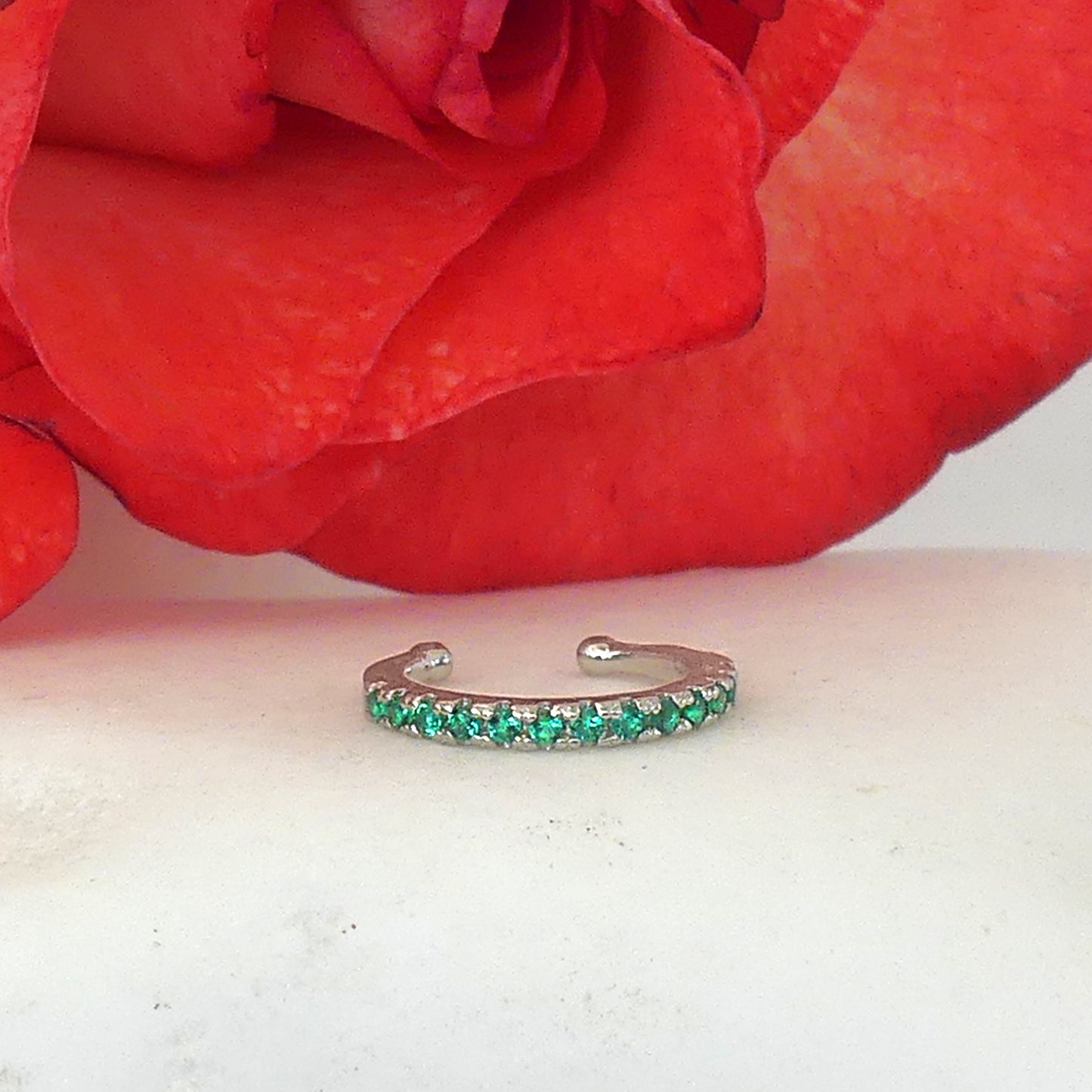 Earcuff Circón Verde