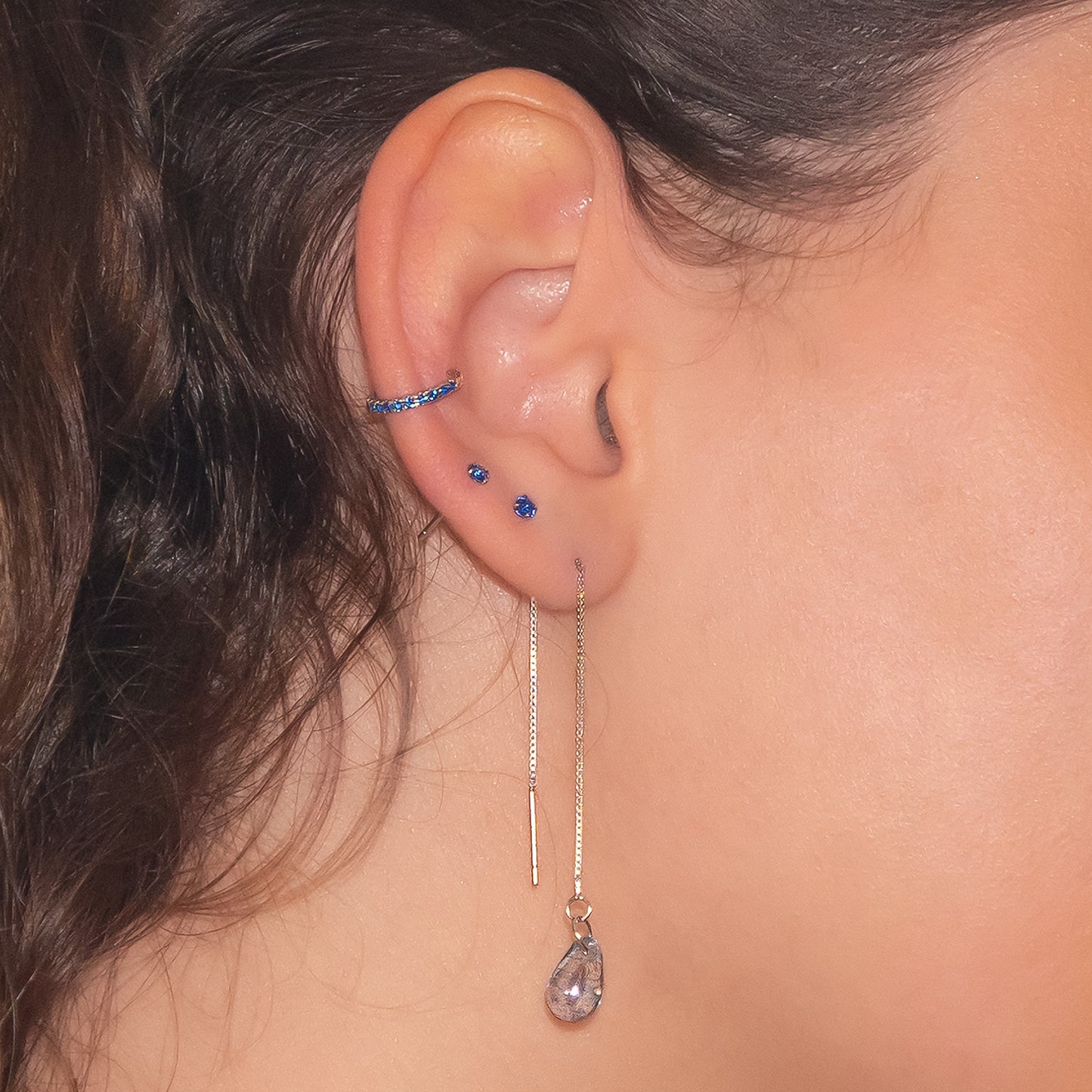 Earcuff Circón Azul
