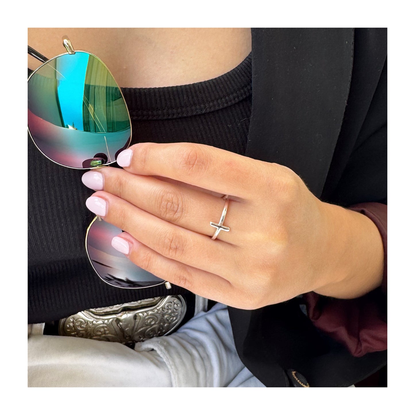 Anillo Cruz Silver