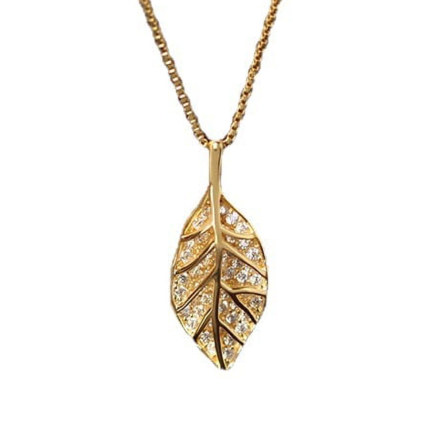 Collar Hojita Circón Gold