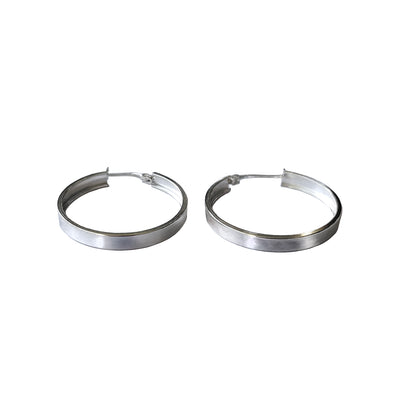 Argollas Planas Silver 30mm