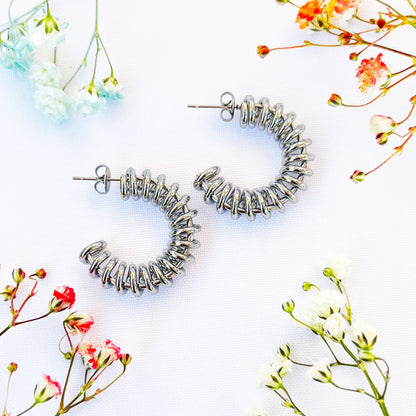 Argollas Espiral Silver