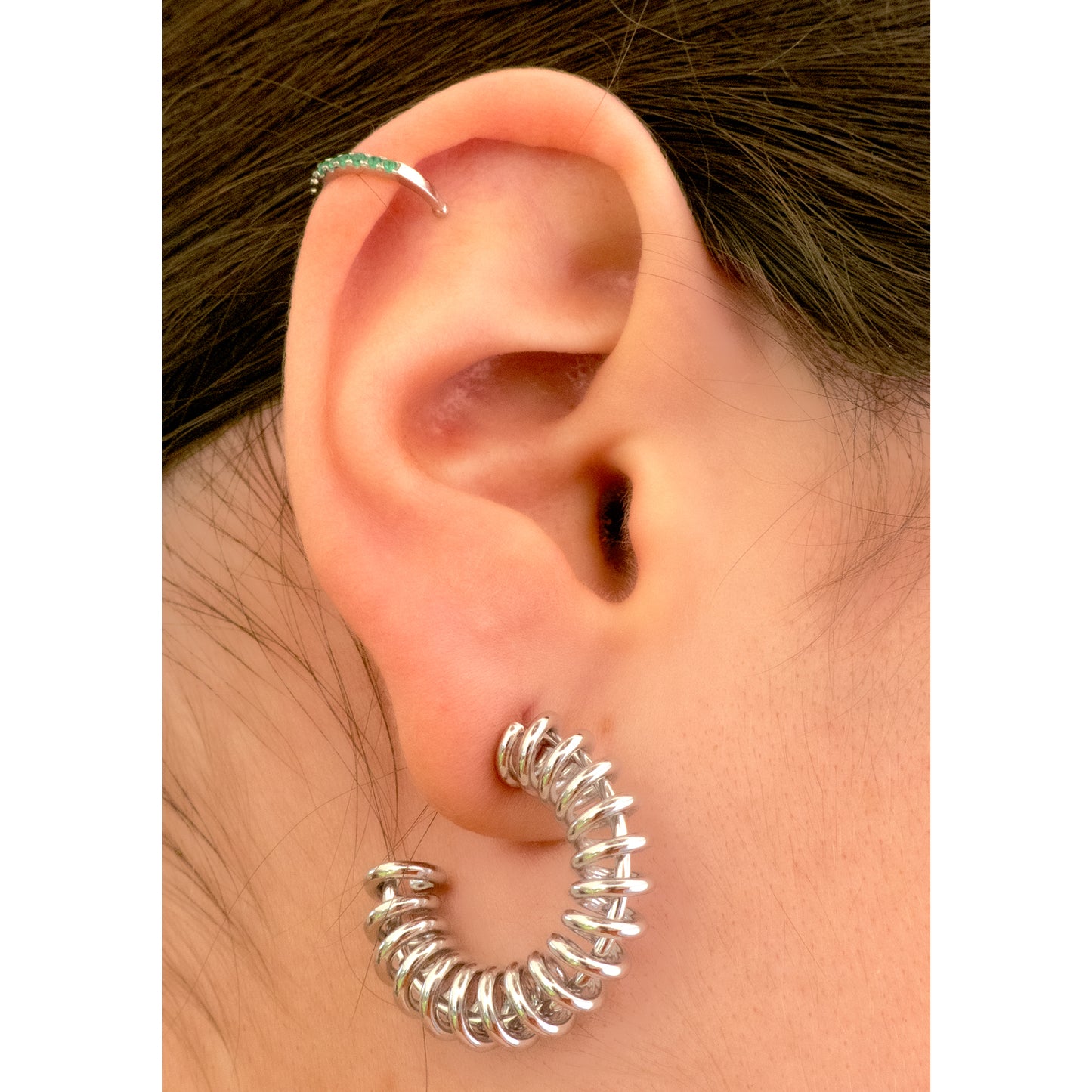 Argollas Espiral Silver